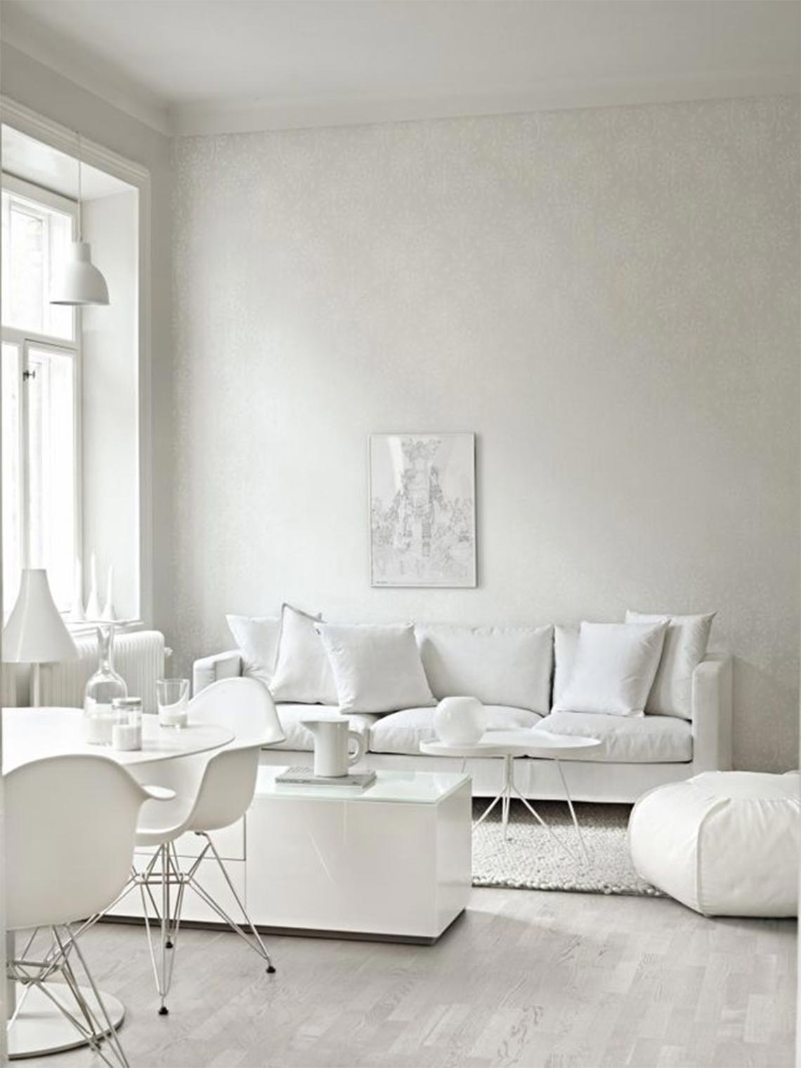 Trang trí nhà với màu trắng để đem lại vẻ tinh khôi và bình yên